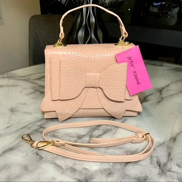 Betsey Johnson Crystal Croc Embossed Strap•NWT NWT Betsey Johnson hot pink hearts embossed | Mercari main image 4